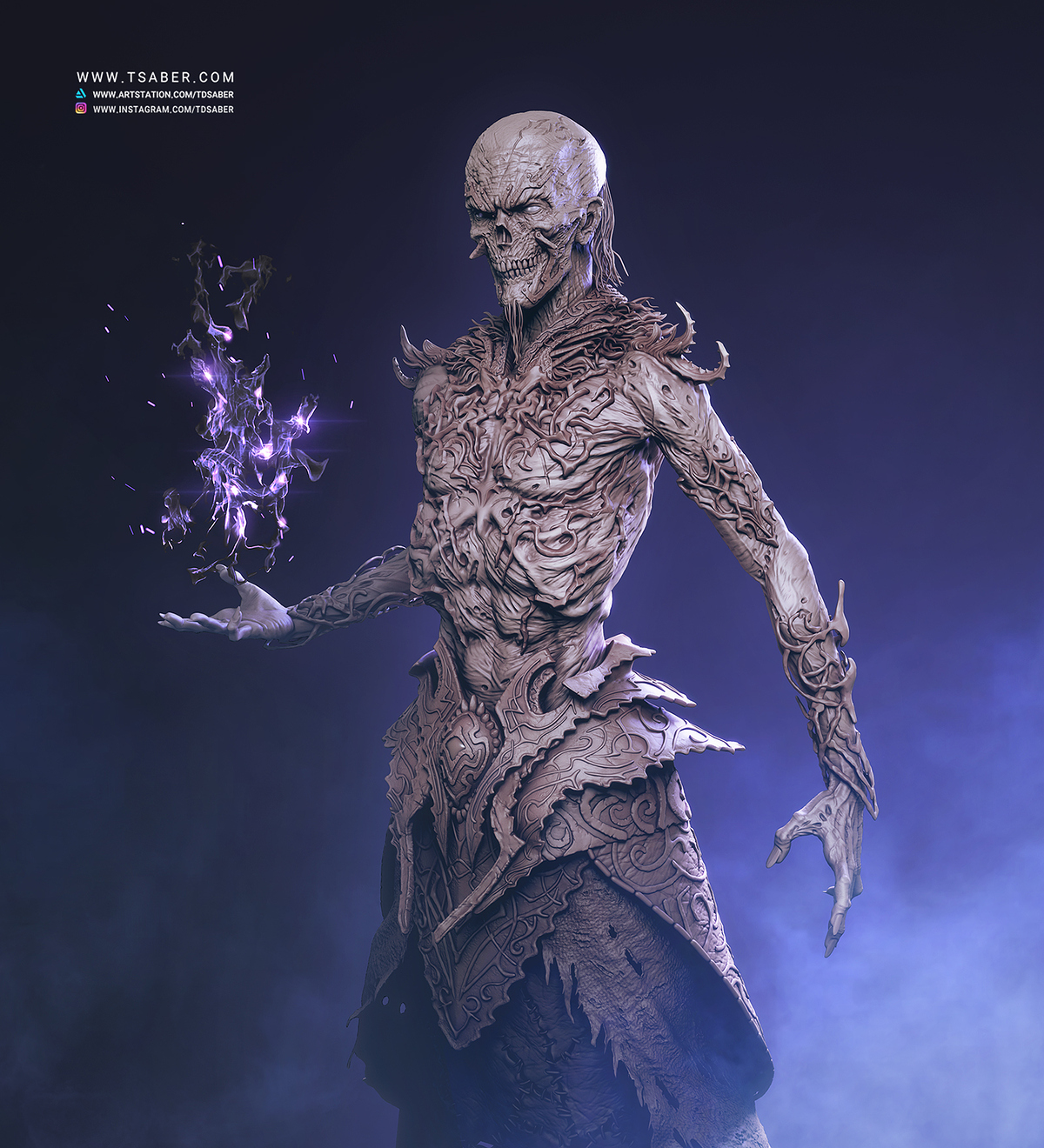Undead mage Zbrush clay sculpture - Tsaber