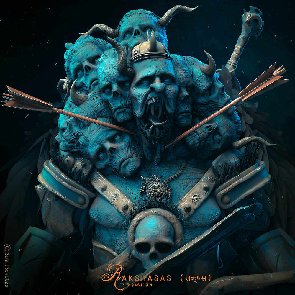 Rakshasas (राक्षस)_Digital_Sculpture_SurajitSen_April2025
