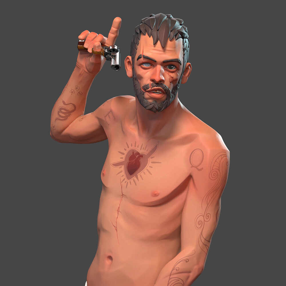 Hydell - A Stylized 3D Character Inspired by Joseph Gilgun's Iconic Role in Lockout6