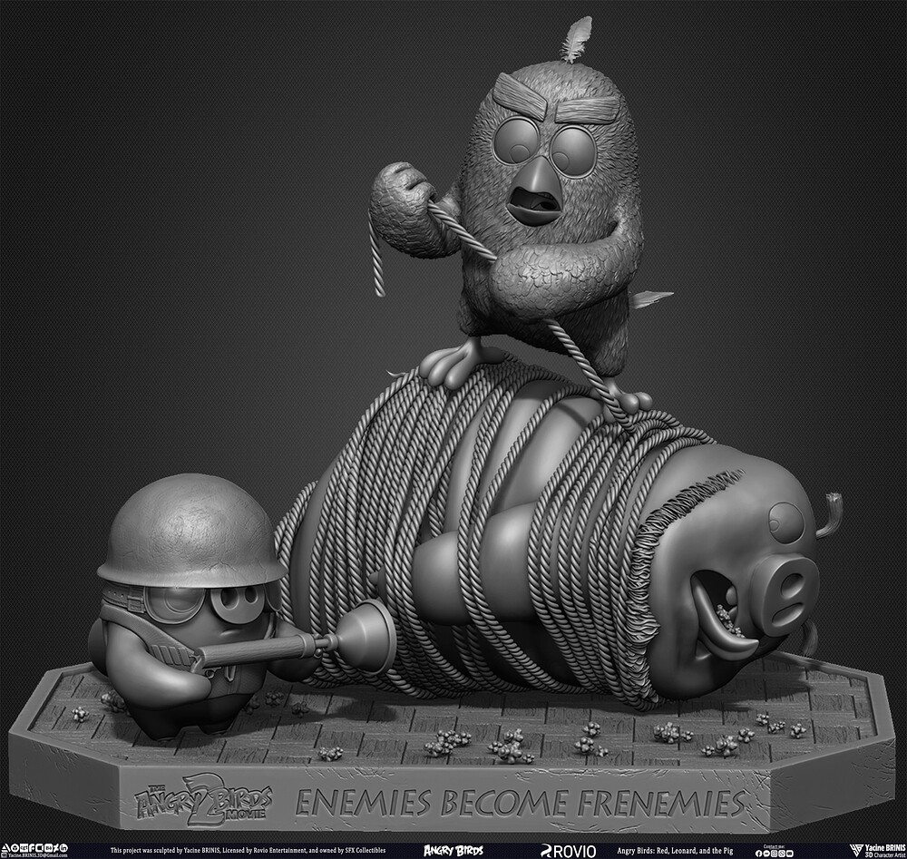 Red Leonard and the Pig Angry Birds Movie 2 Rovio Entertainment sculpted by Yacine BRINIS 005
