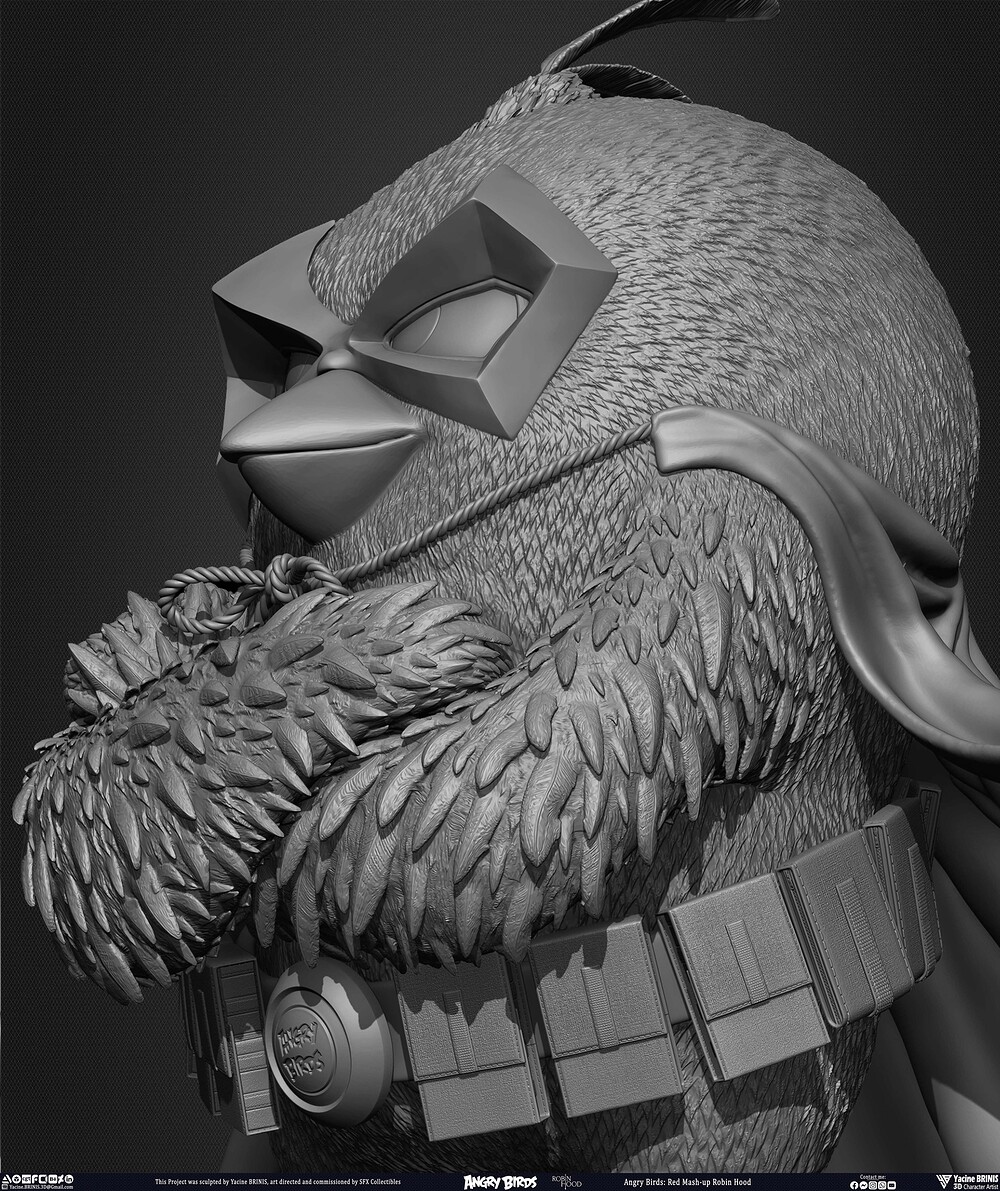 Red Mash up Angry Birds Movie 02 Robin Hood Rovio Entertainment sculpted By Yacine BRINIS 012