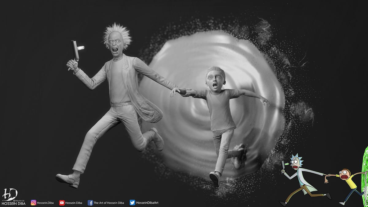 Hossein Diba - 3D Model of Rick and Morty(Real time)