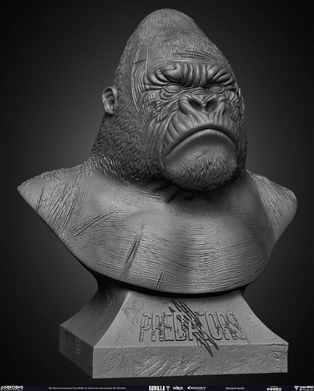 Silverback Gorilla Predator sculpted by Yacine BRINIS 007