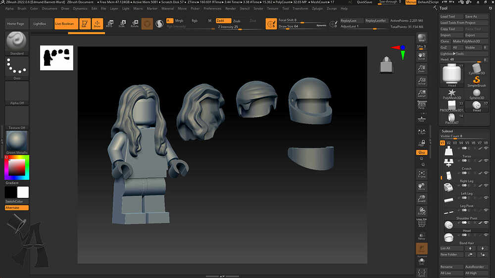 Minifigures Built in ZBrush