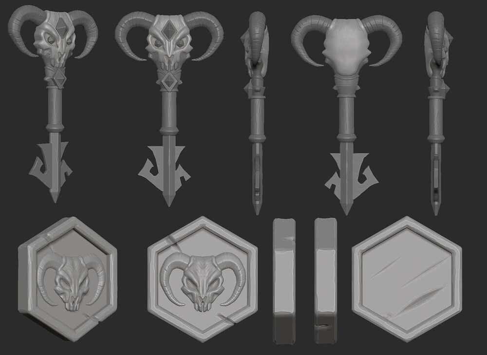 Stylized Demon Chest ZBrush 02