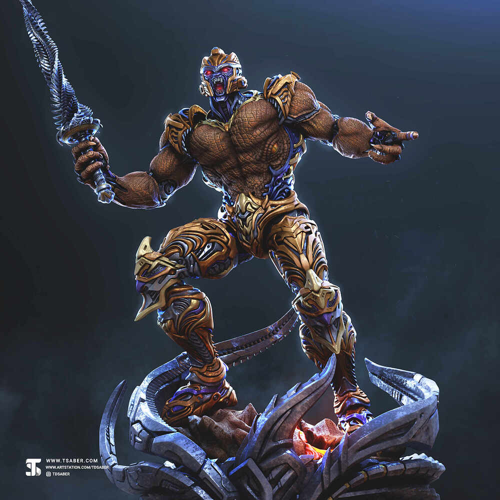 Dinobot Statue – Beast Wars Maximal -- Transformers Collectibles -- 3D sculpture -- Zbrush sculpt -- Robot & Mech Design -- Tsaber 05