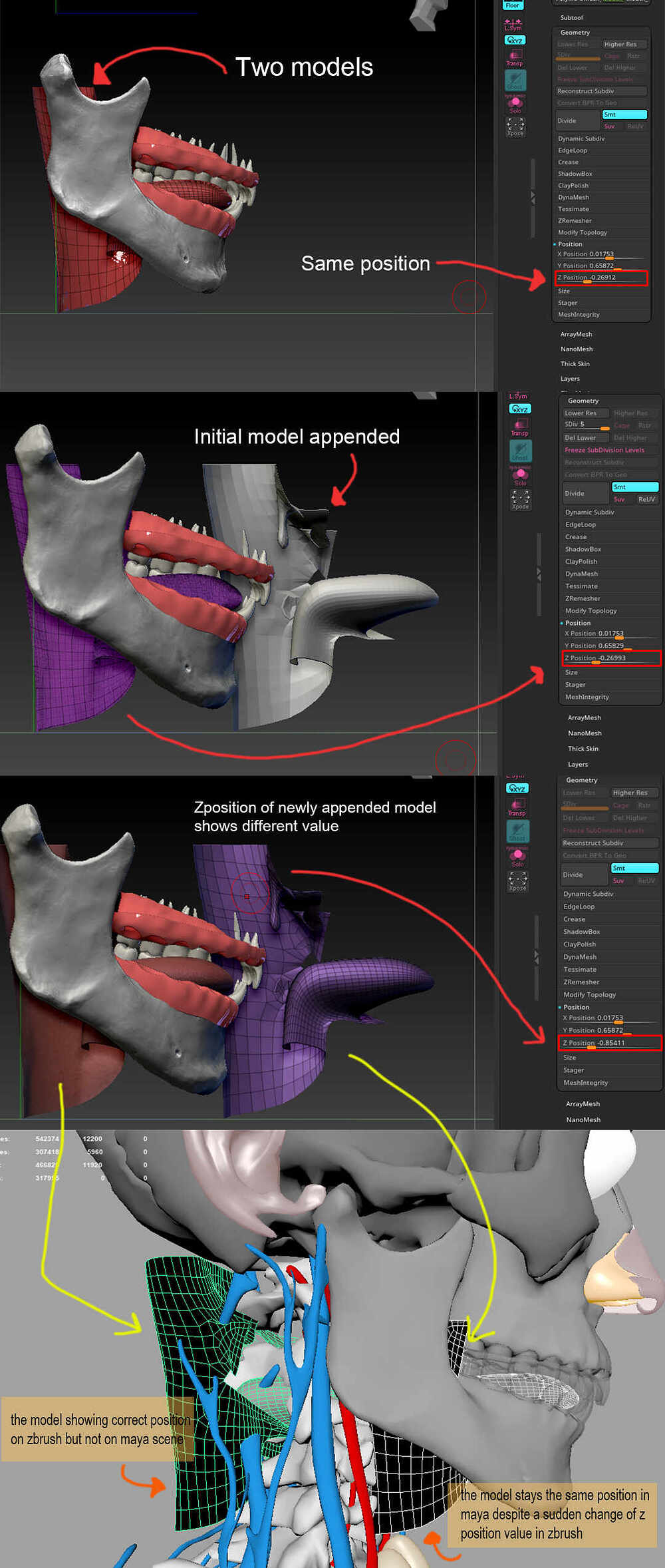 zbrush changing position of model without warping