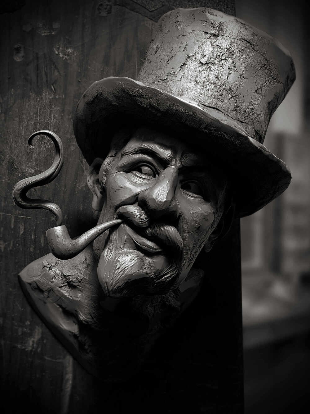 Mr_Tom_Digital_Sculpture_SurajitSen_Aug2025_BW