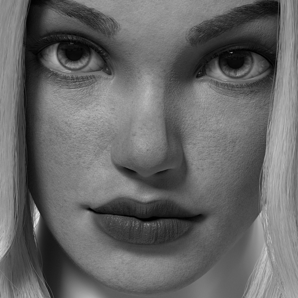 closeup_front_black & white