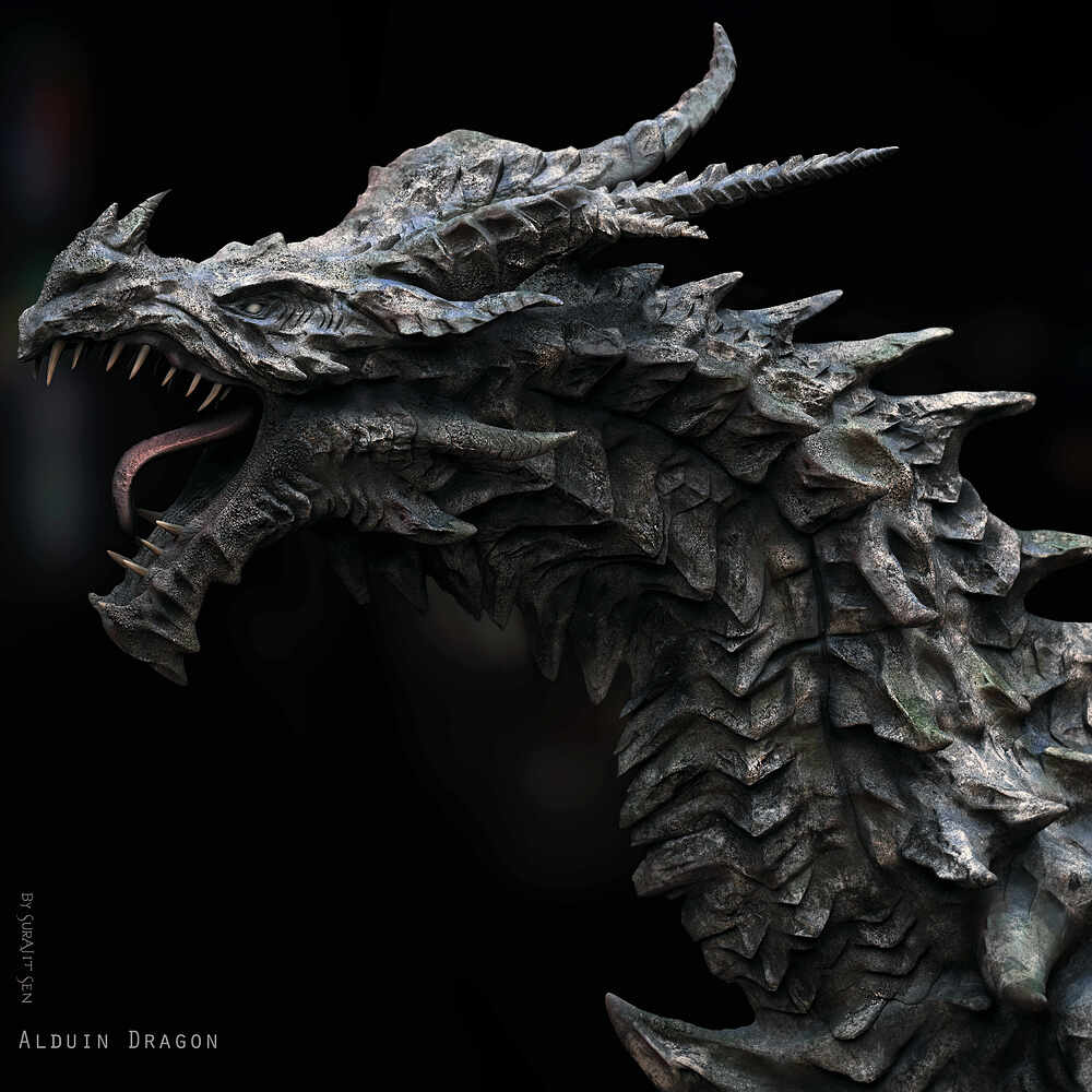 Alduin_Dragon_Digital_Sculpture_SurajitSen_Jul2023