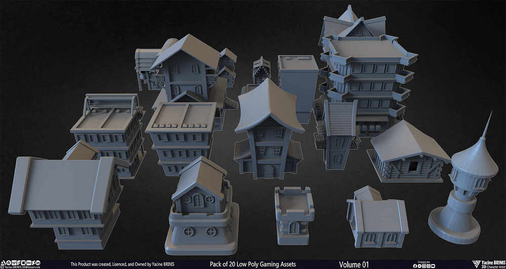 20 Low Poly Gaming Assets Volume 01 Sculpted By Yacine BRINIS Set 30