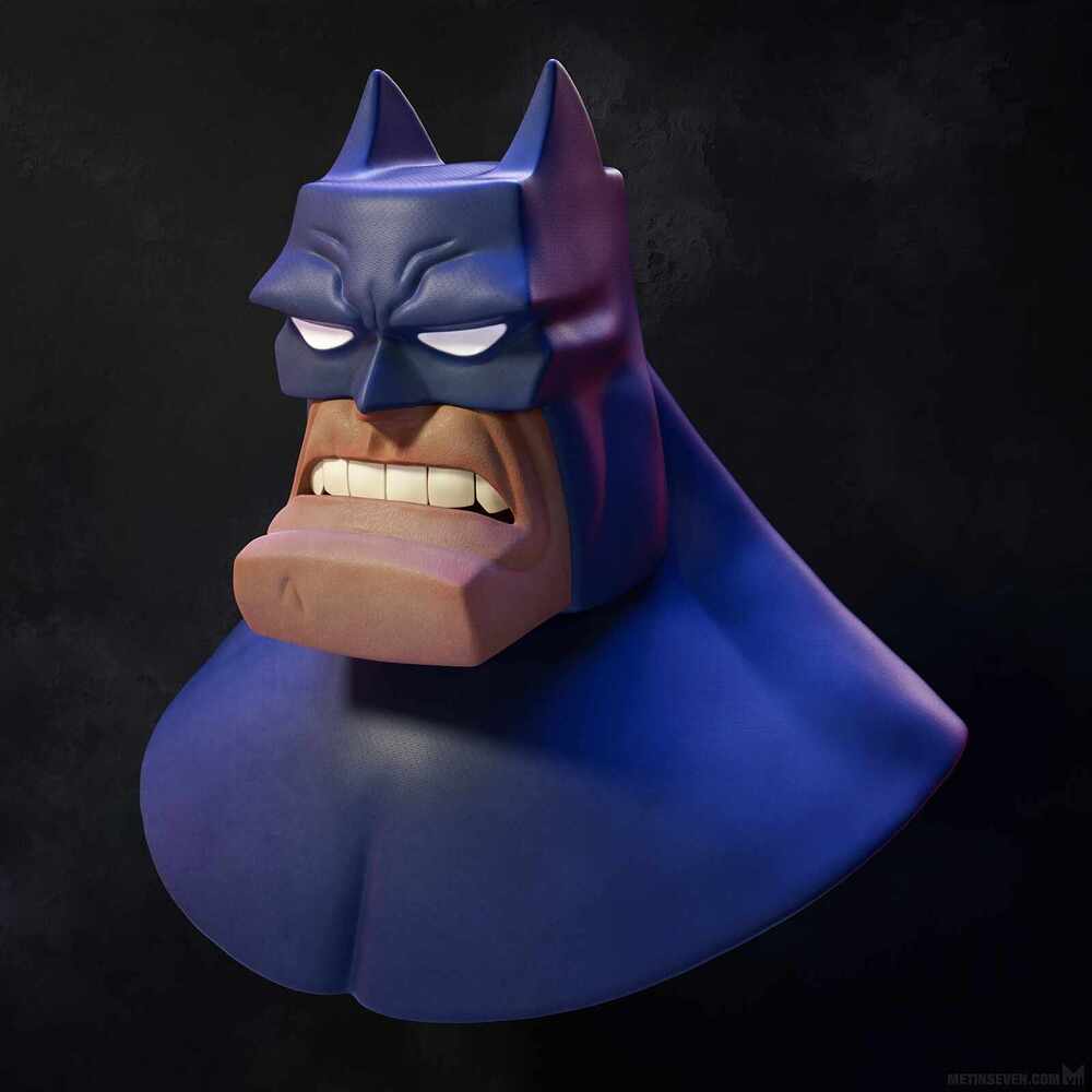 metin-seven_3d-print-modeler-toy-character-designer_stylized-batman-bust-sculpture