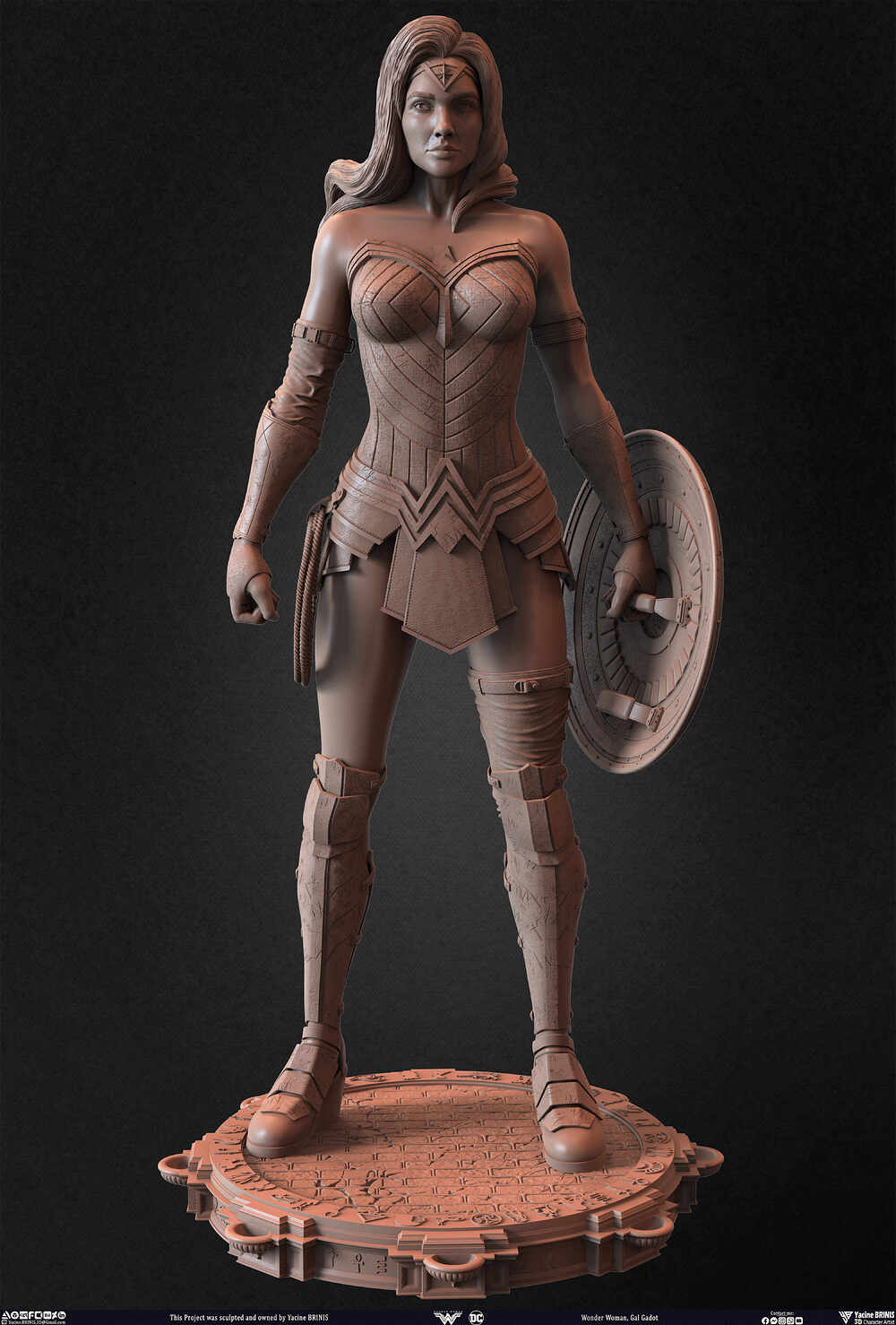 Wonder Woman Gal Gadot 3D Model sculpted by Yacine BRINIS 025