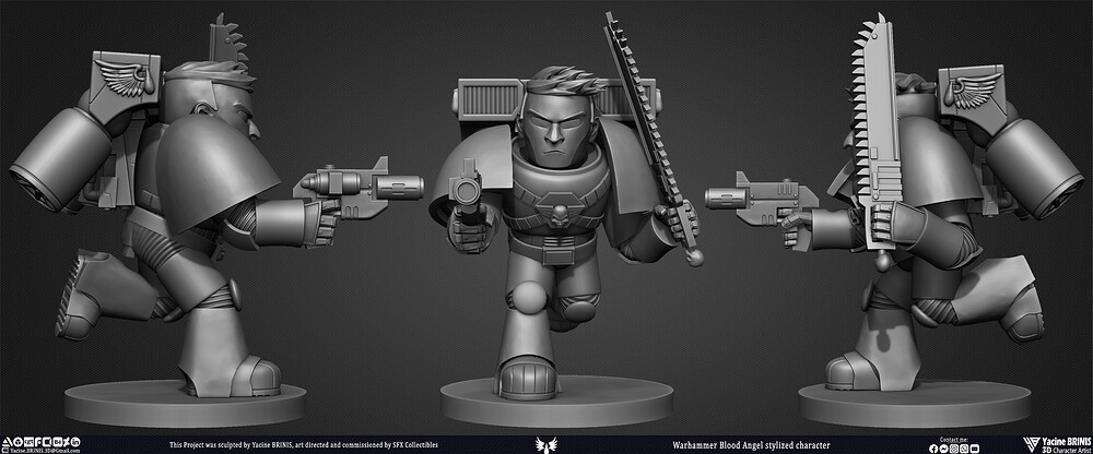 Warhammer Blood Angel 3D Model Sculpted by Yacine BRINIS 003