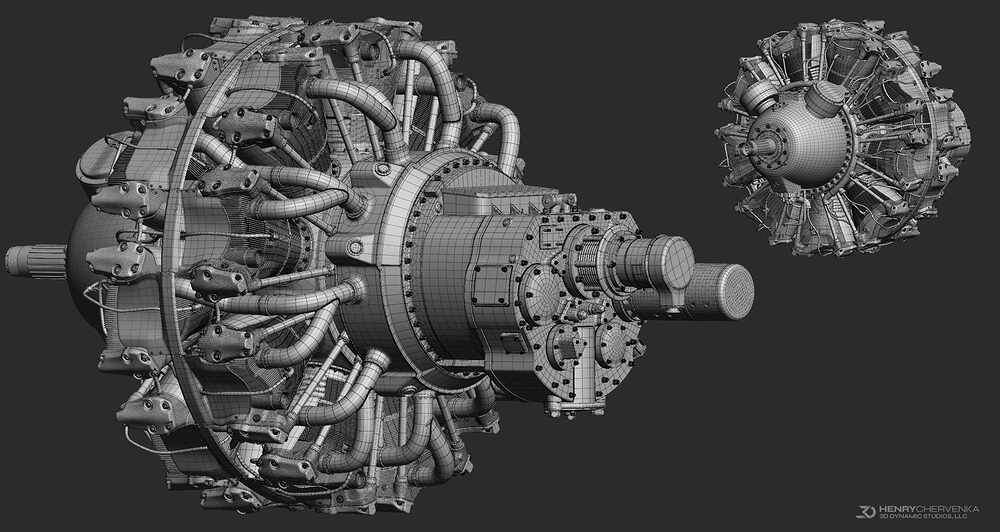 RadialEngine_Wireframe_01