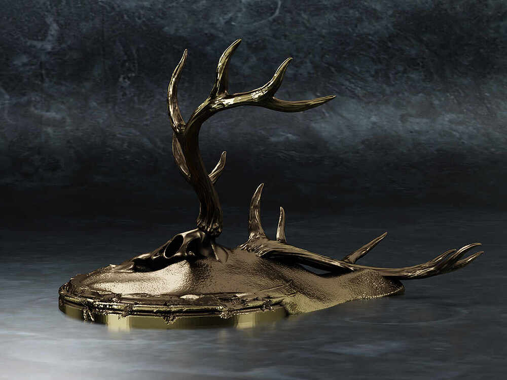 Elk Antlers on Post-Apocalyptic Pedestal - 3