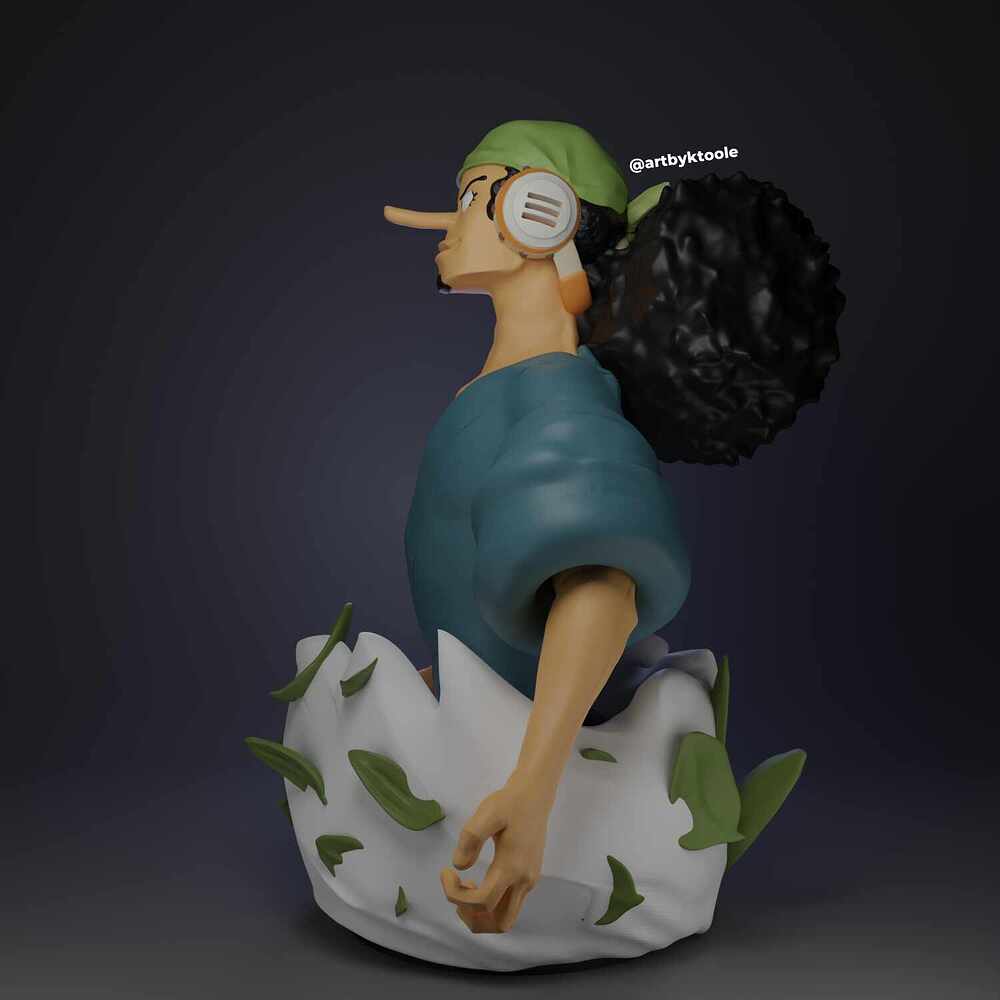 usopp bust side with signature
