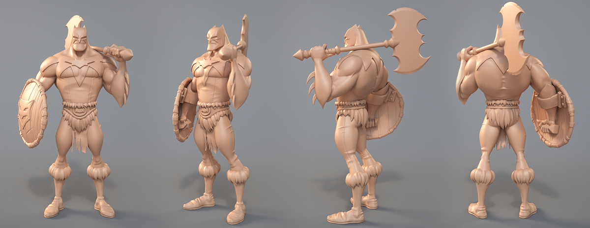 Batman Barbarian turn clay