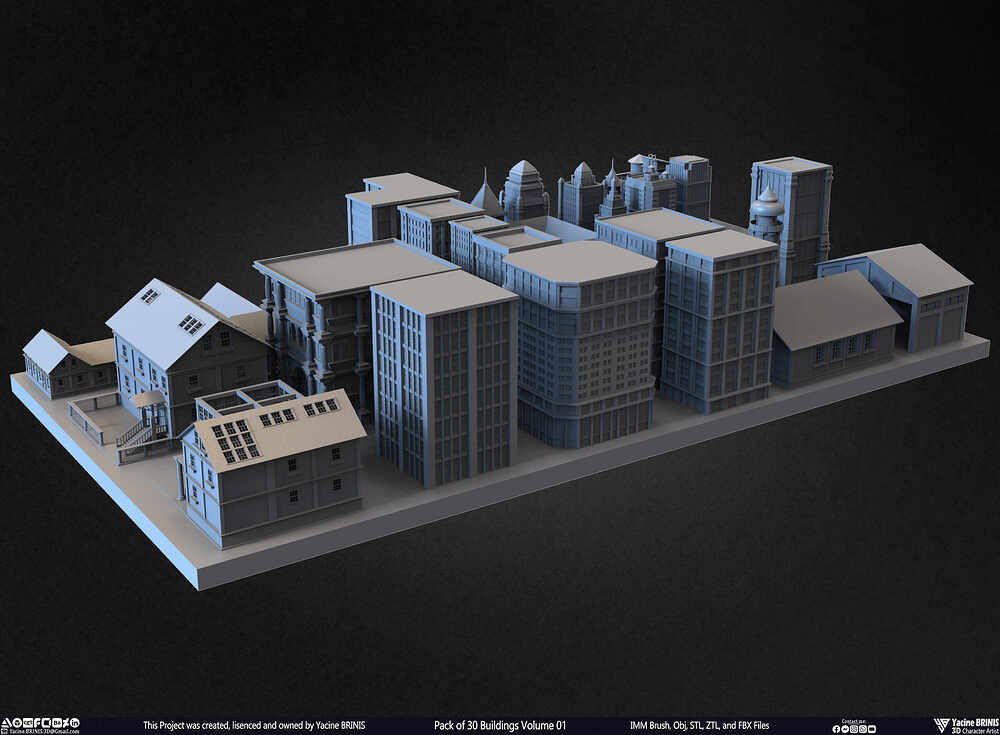 Pack of 30 Buildings Vol 01 Sculpted by Yacine BRINIS Set 034