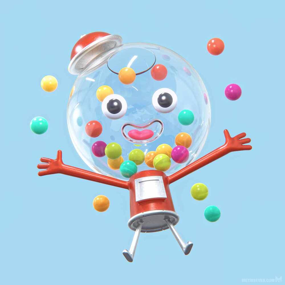 metin-seven_3d-print-modeler-toy-character-designer_cartoony-stylized-gumball-candy-machine