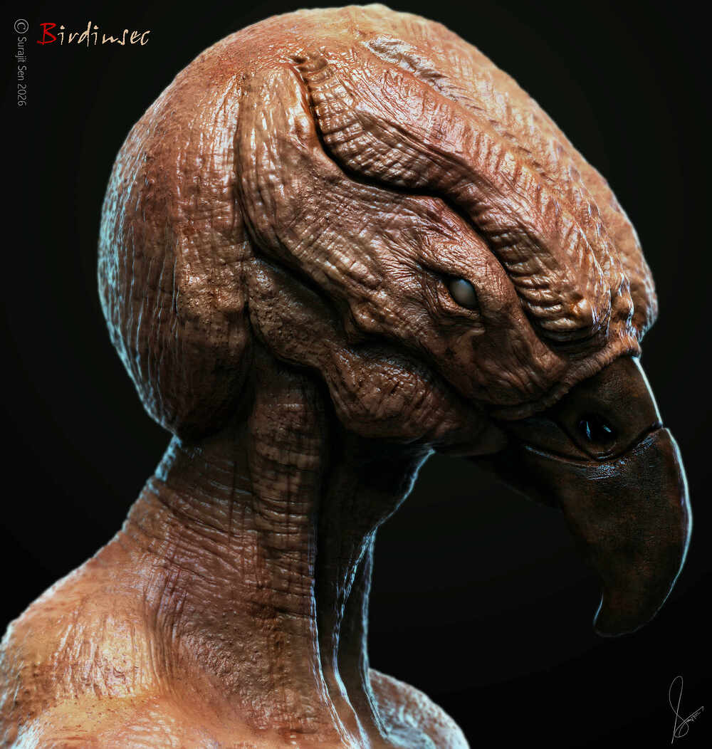 Birdinsect_Creature_Digital_SCulpture_SurajitSen_Jan2026_V01