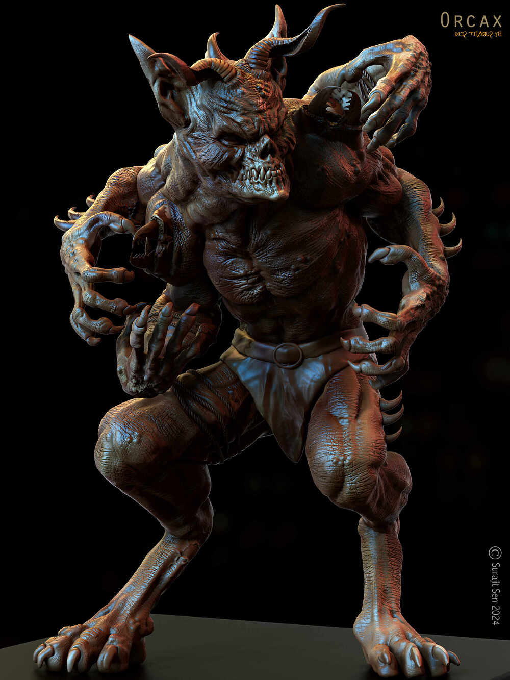 3_Orcax_Creature_Digital_Sculpture_SurajitSen_Dec2024B