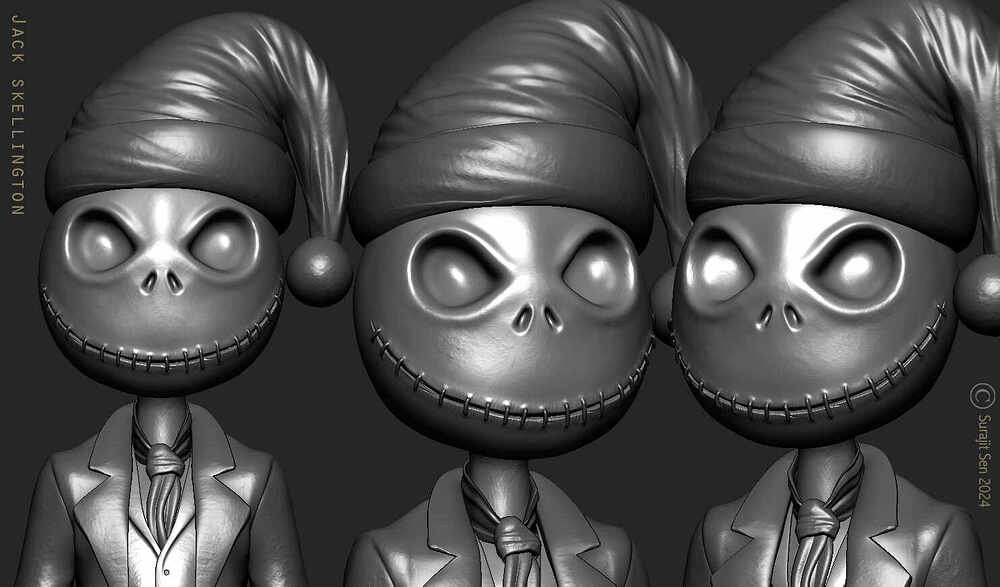 Jack skellington_Santa_Digital_Sculpture_SurajitSen_Dec2024 -WIP