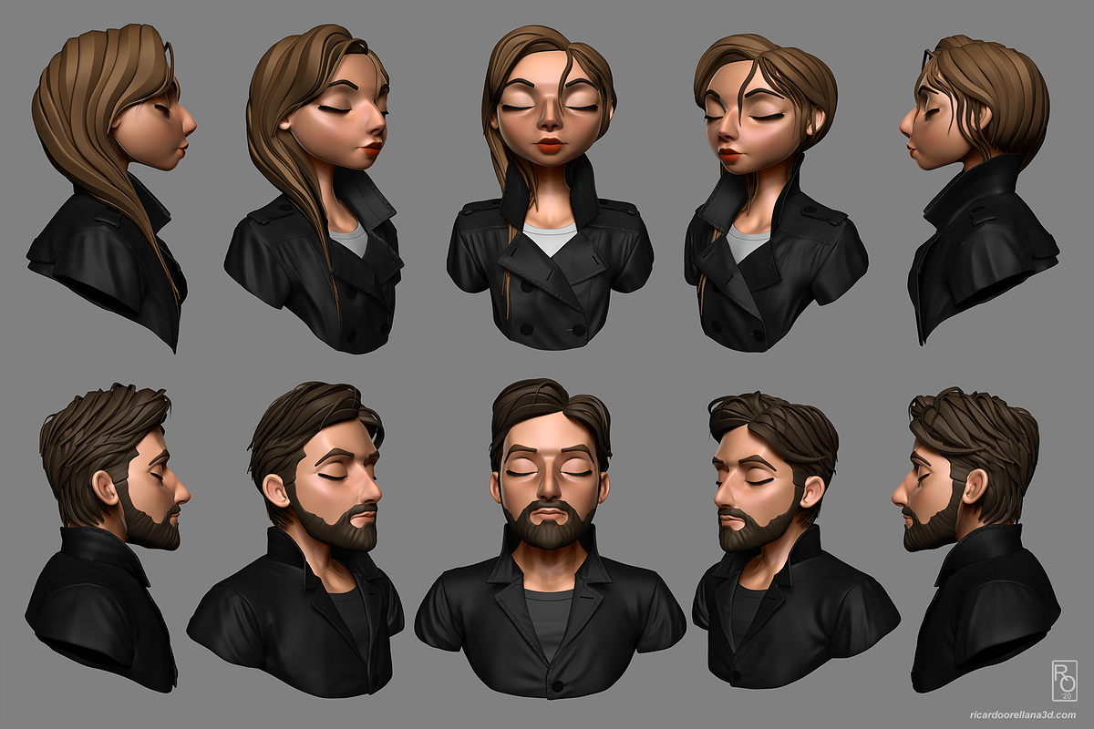 Orellana_KissInTheRain_ZbrushCoupleBusts