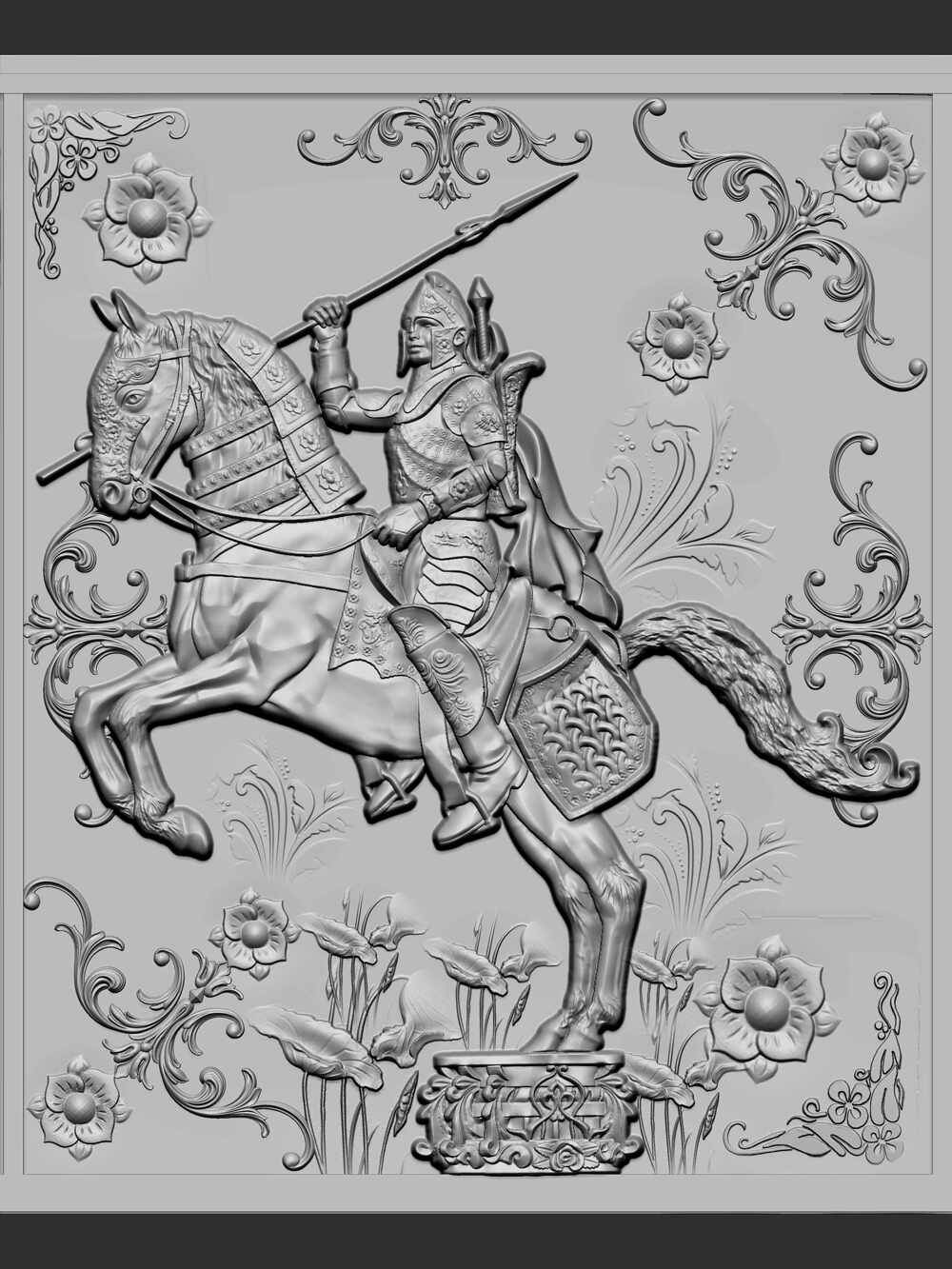Warrior_relief_Digital_Sculpture_March2025_WIP1