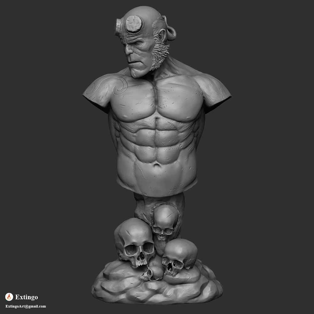 hellboy-front-MatCap-gray3