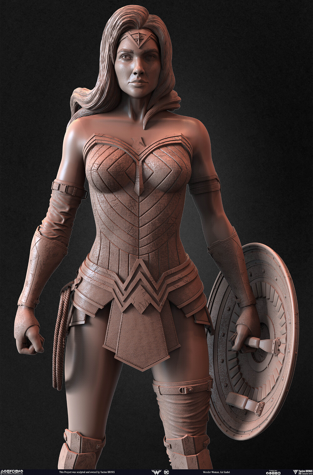 Wonder Woman Gal Gadot 3D Model sculpted by Yacine BRINIS 031