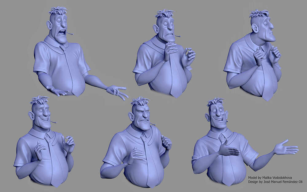 P.A. man facial expessions Clay
