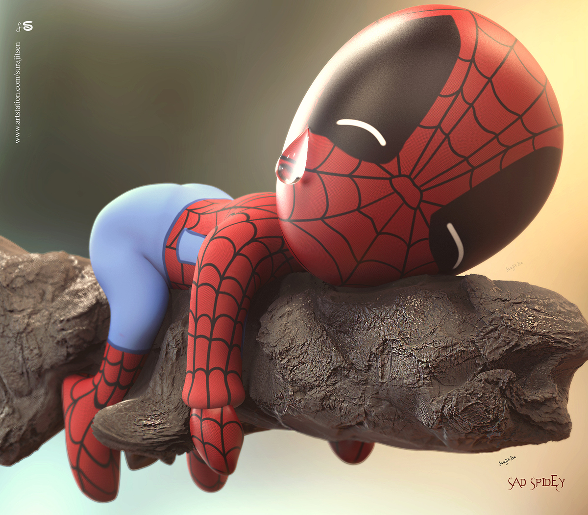 Sad_Spidey_by_Surajit_Sen_AUG2019