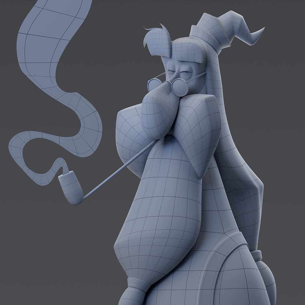 Professor_Albus_Dumbledore_WireFrame_Render