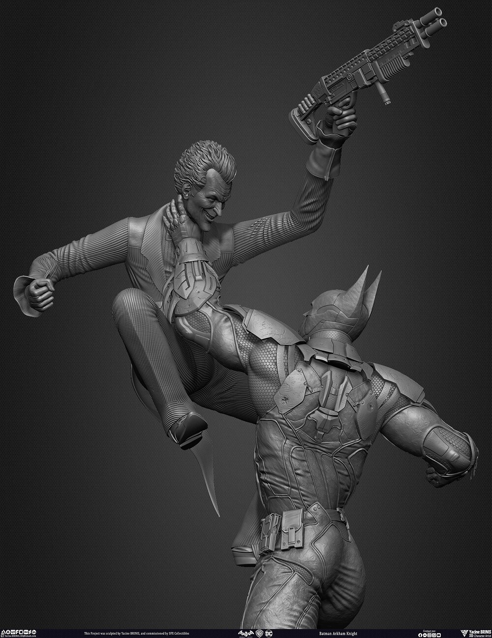 Batman Arkham Knight and Joker Worner Bros Vol 06 Sculpted by Yacine BRINIS 014