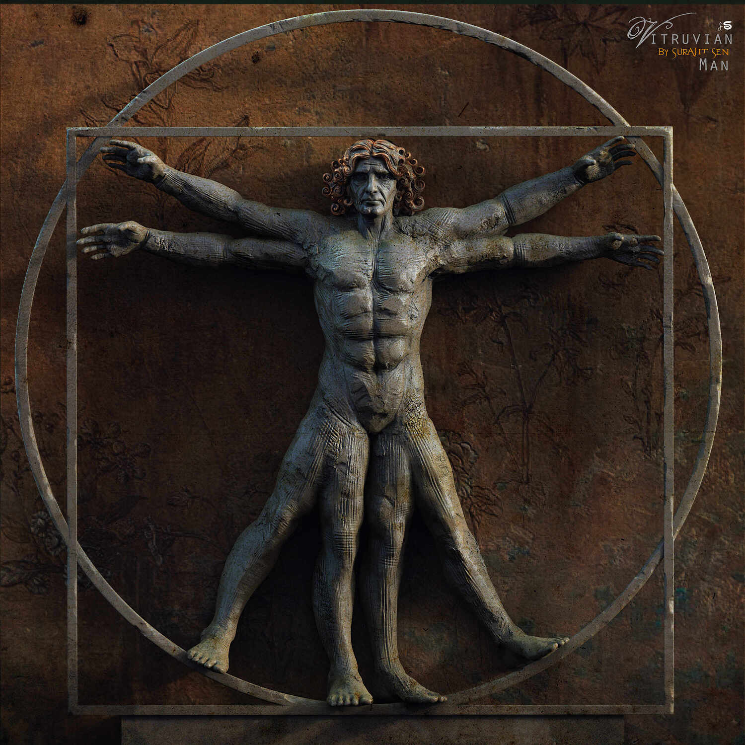 The Vitruvian Man Digital Sculpture by Surajit Sen ZBrushCentral