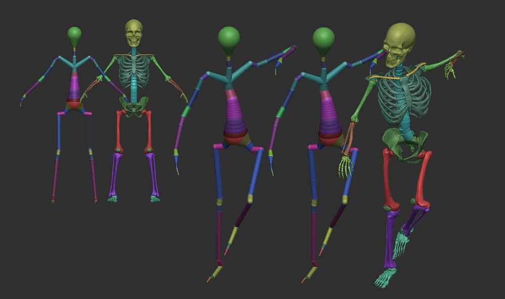 rigging skeleton with distortionb
