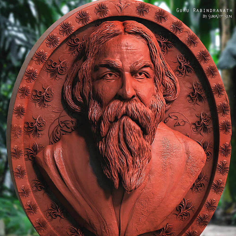 Guru Rabindranath_Tagore _Digital_Sculpture_SurajitSen_May2023_L
