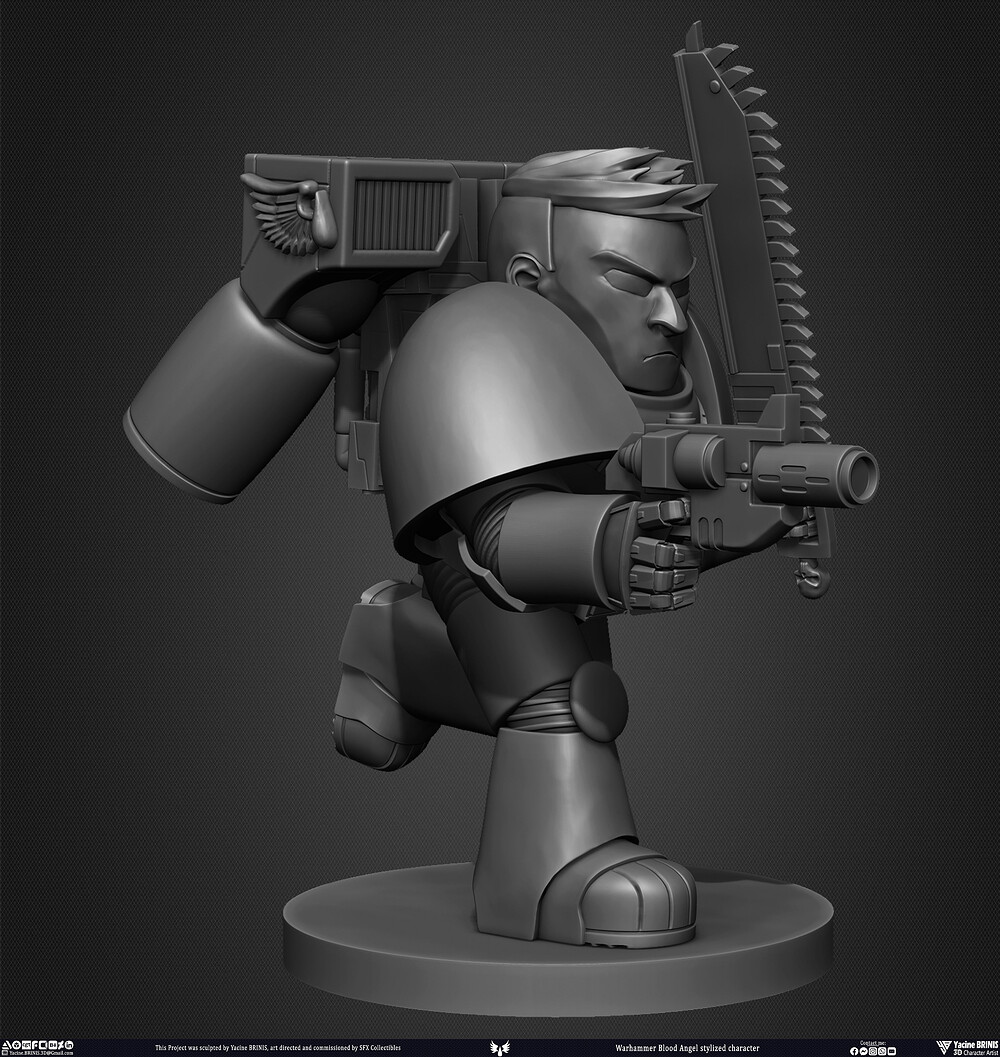Warhammer Blood Angel 3D Model Sculpted by Yacine BRINIS 008