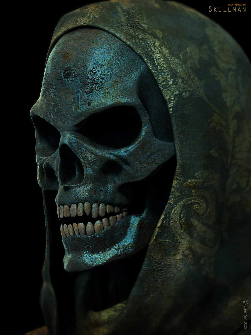 Skull_Man_Creature_Digital_Sculpture_SurajitSen_March2025A