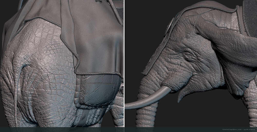 CLAY RENDER ELEFANTE 2