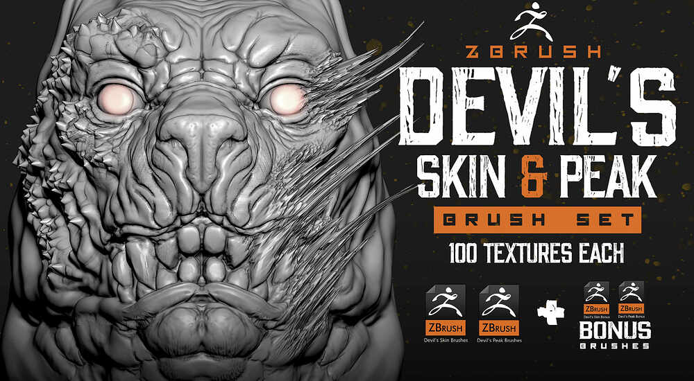 Devil's Skin ZBrush Texture Brushes Promo A