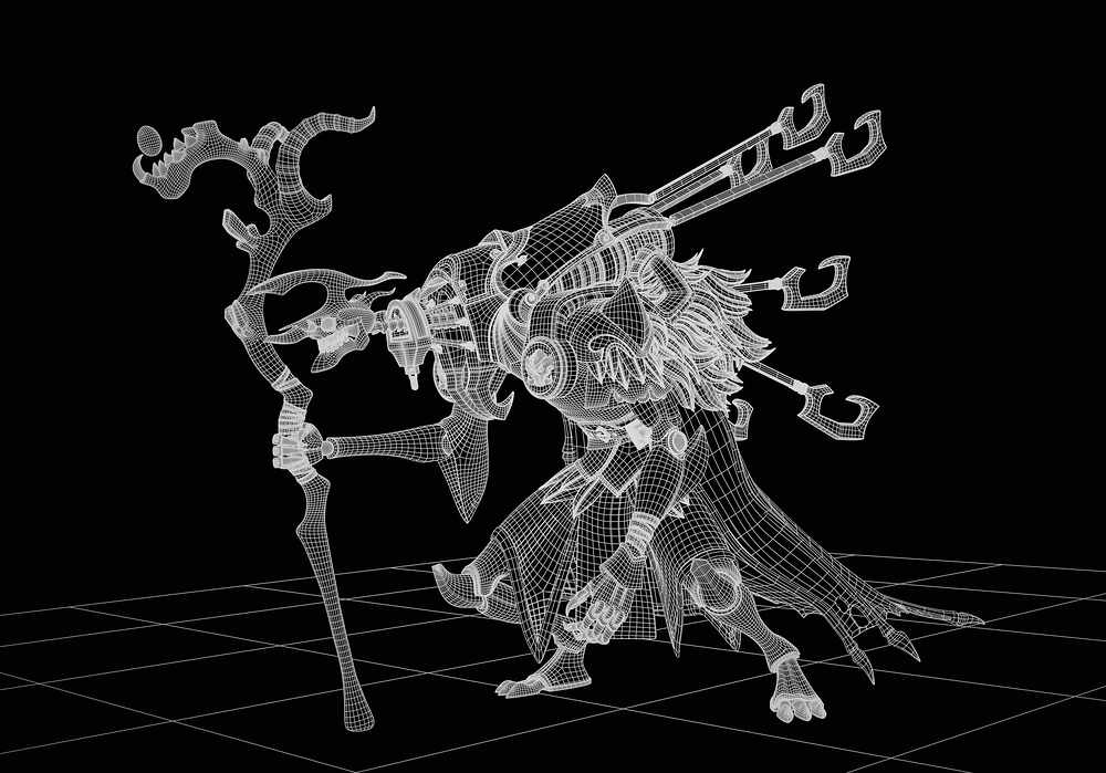 Mohamad_Mahdi_Abbasi_BoneDragon_Wireframe