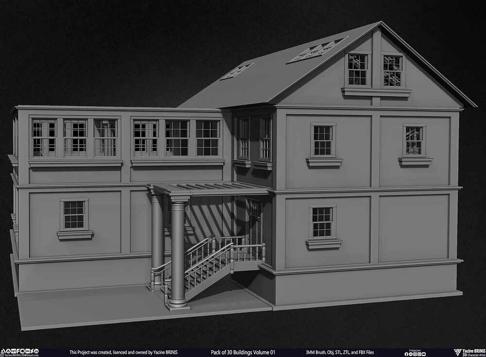 Pack of 30 Buildings Vol 01 Sculpted by Yacine BRINIS Set 049