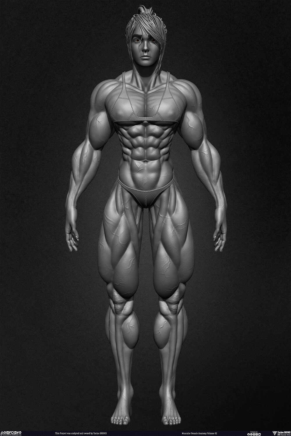 Muscular Female anatomy Volume 02 sculpted by Yacine BRINIS 003