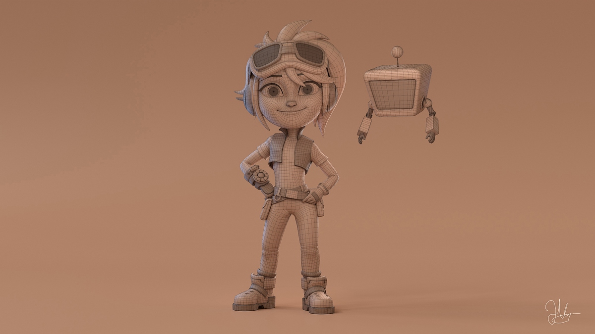 Pose_01_Clay_Wireframe