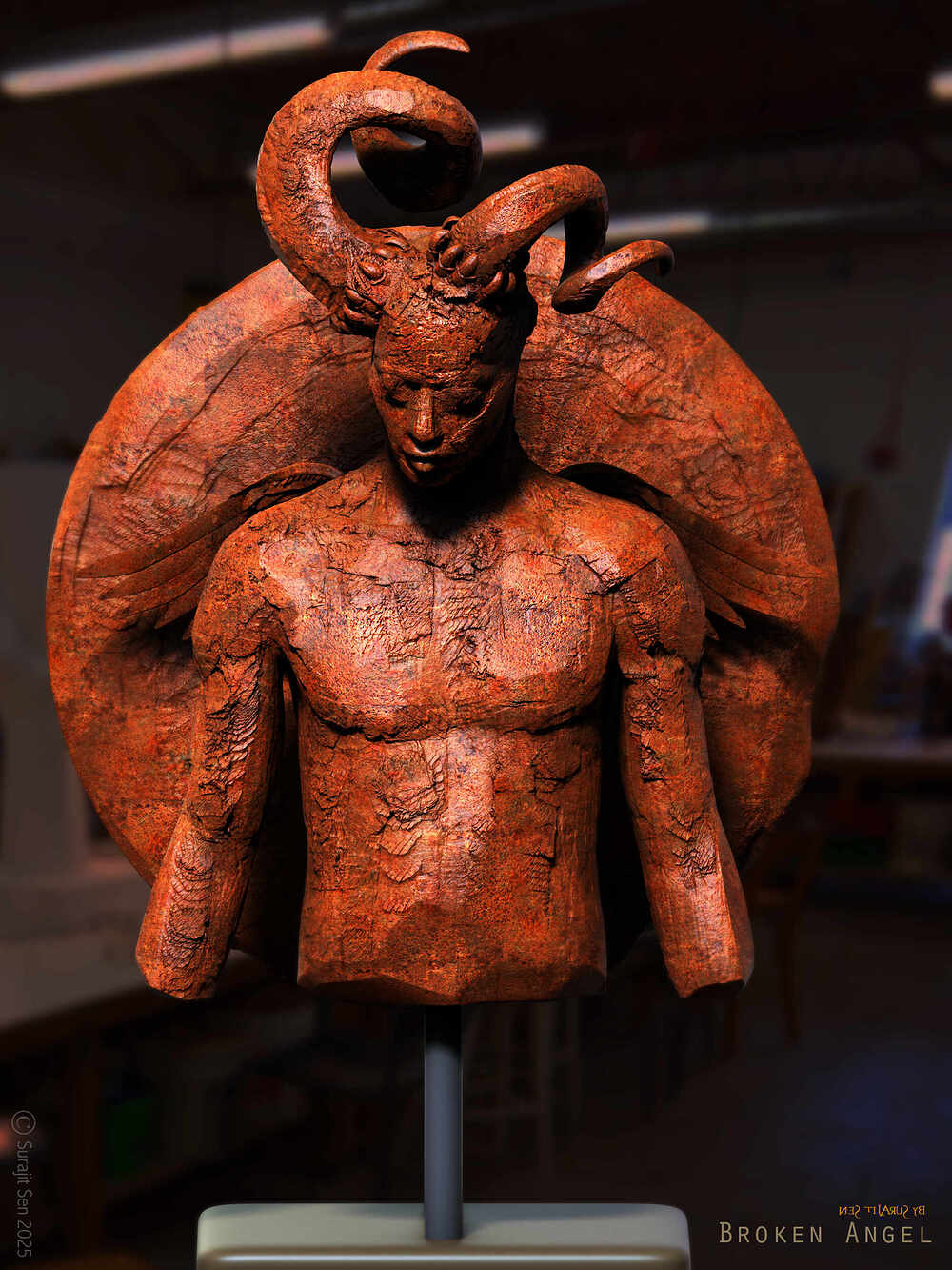 Broken_Angel_Digital_SCulpture_SurajitSen_April2025