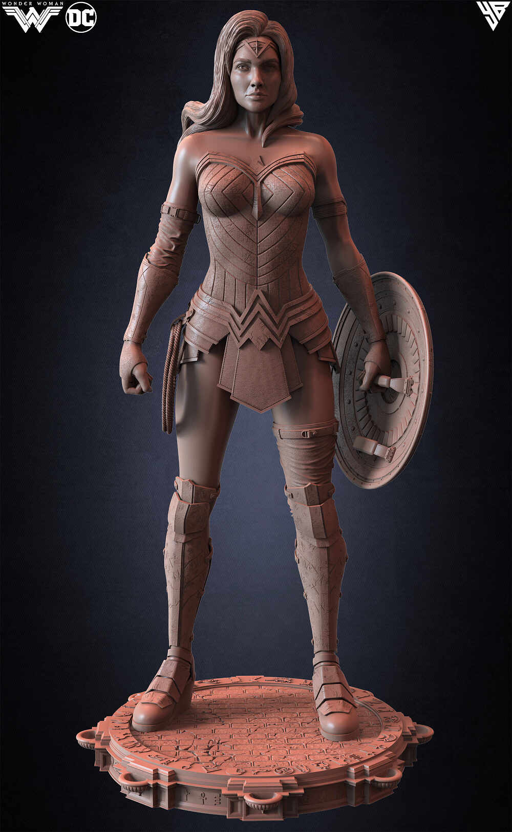 Wonder Woman Gal Gadot 3D Model sculpted by Yacine BRINIS 034