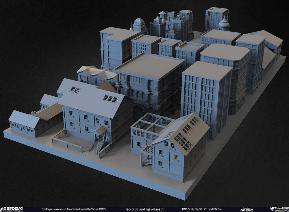 Pack of 30 Buildings Vol 01 Sculpted by Yacine BRINIS Set 039