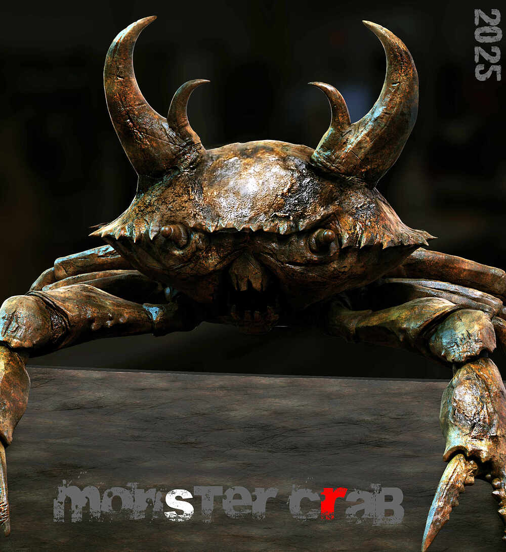 Monster_Crab_Digital_Sculpture_by_SurajitSen_Jul2025B